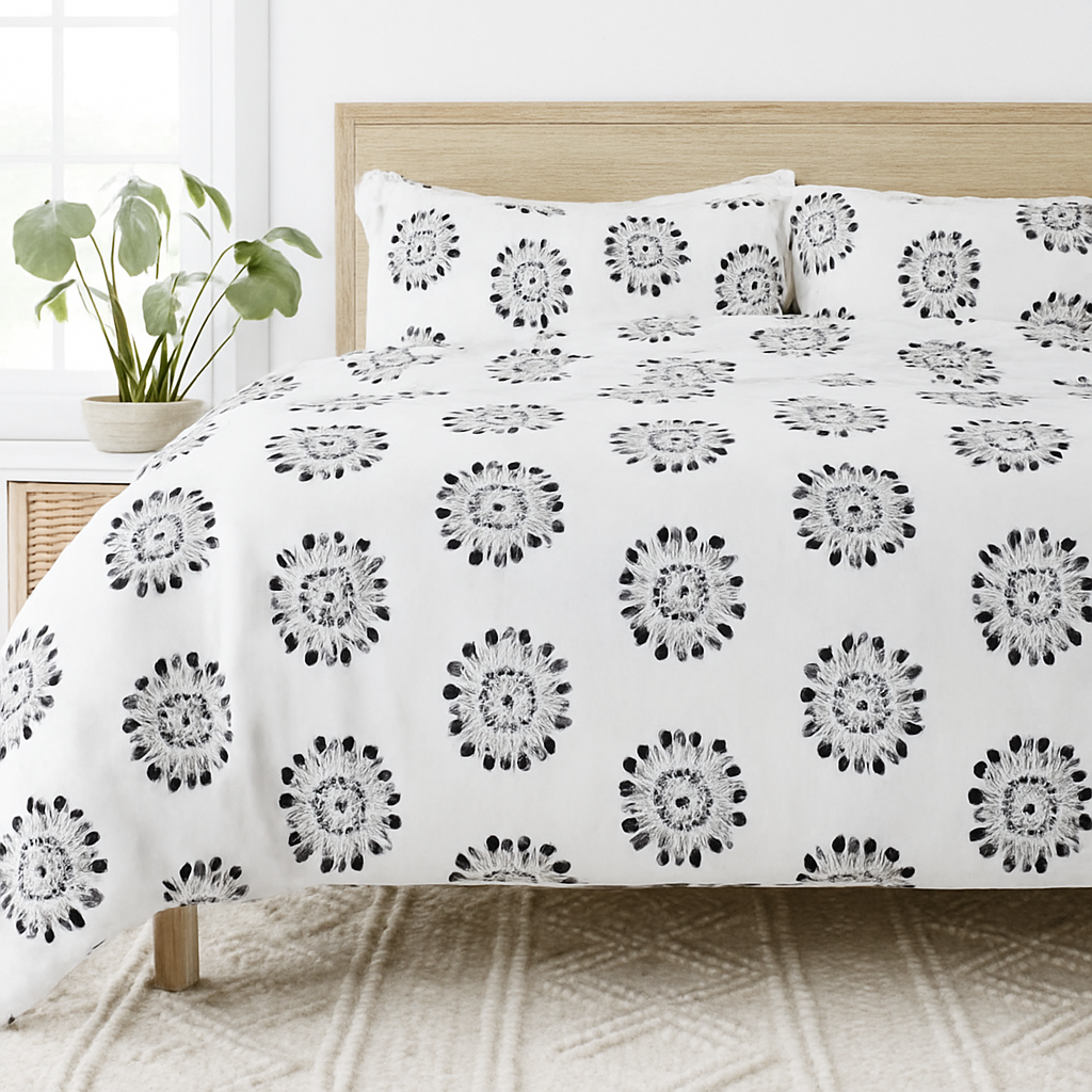 Kaycie Gray NAVY IRIS Star Tie Duvet Cover Set, 2 Piezas, Twin