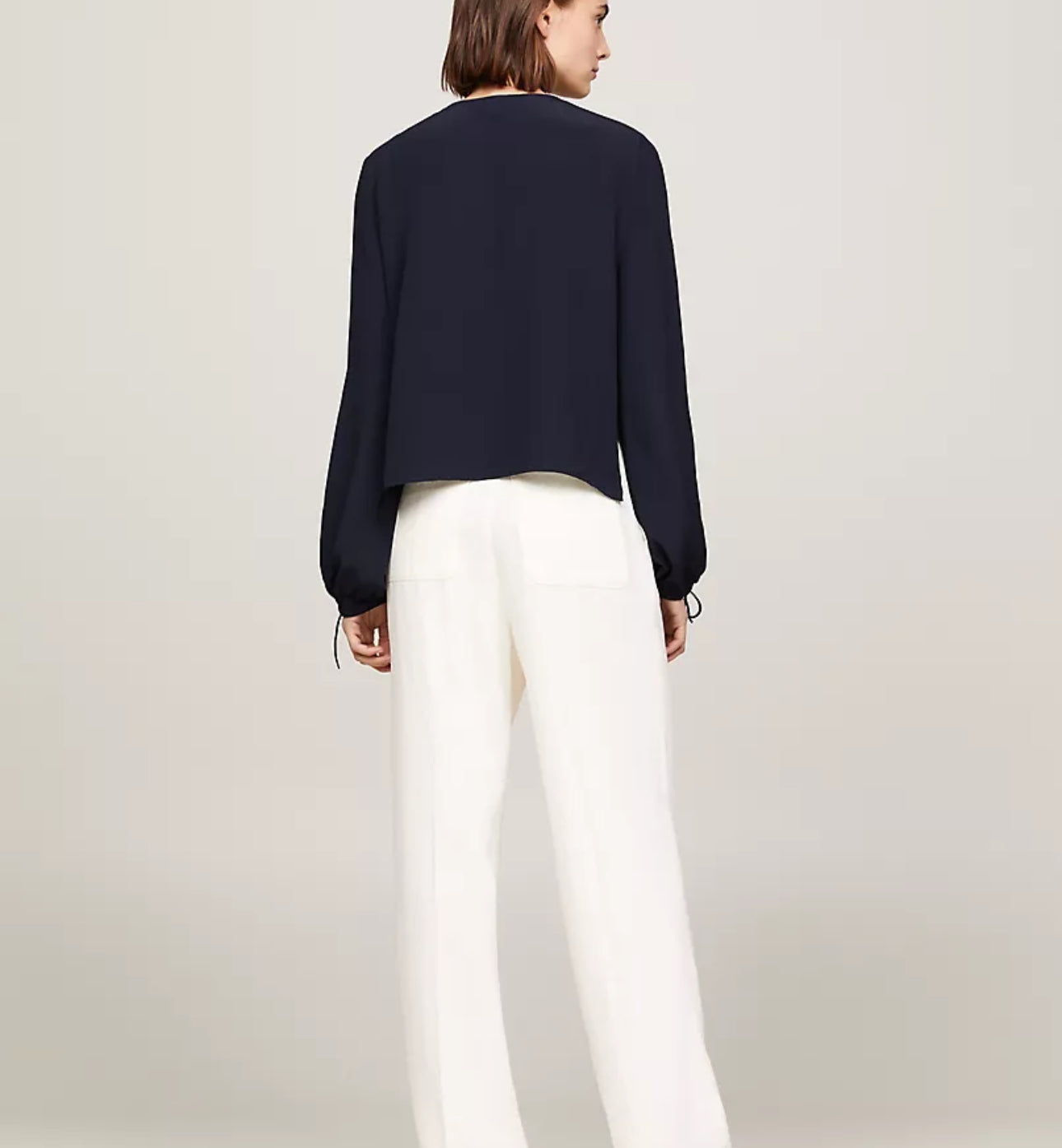 Camisa azul Tommy Hilfiger - relaxed fit crepe blouse