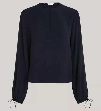 Camisa azul Tommy Hilfiger - relaxed fit crepe blouse