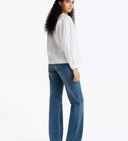 Camisa blanca cuello V Tommy Hilfiger - poplin pullover