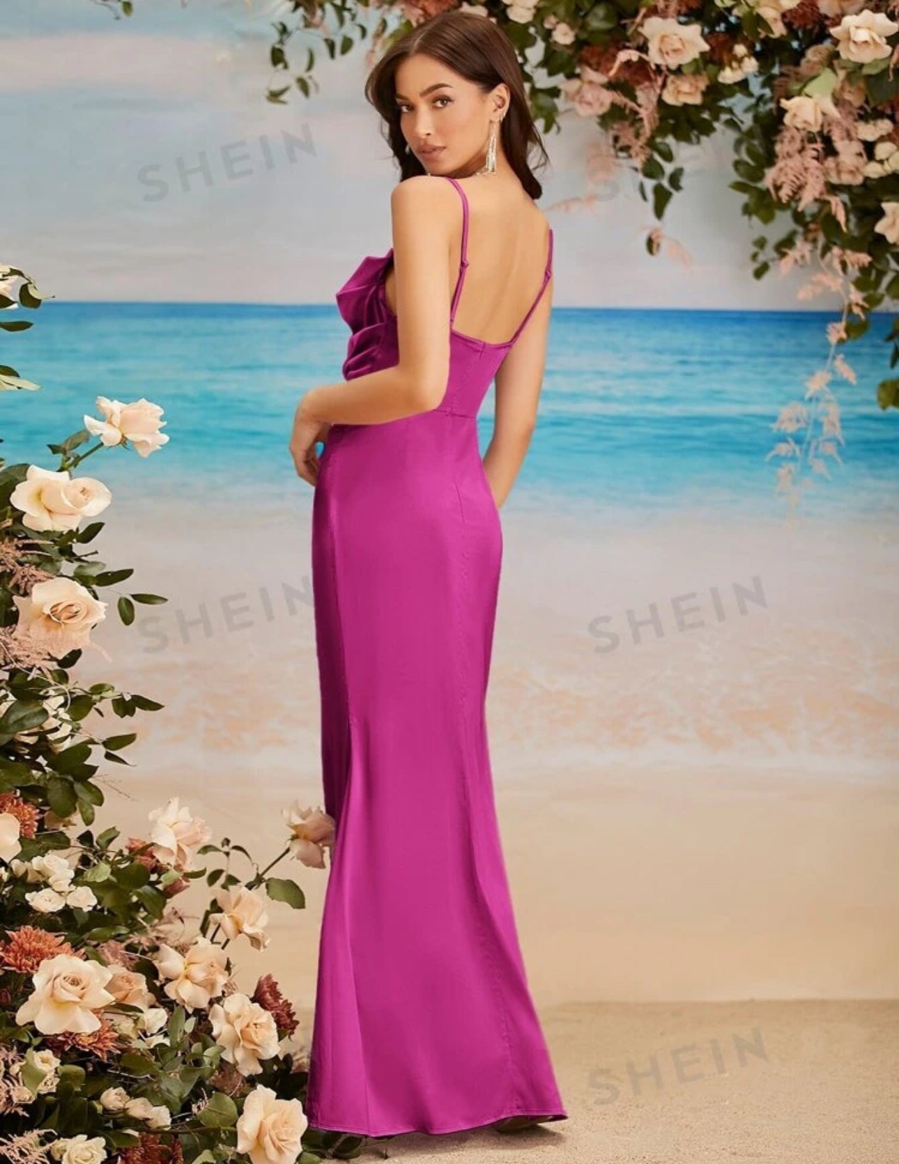 Vestido de fiesta fucsia