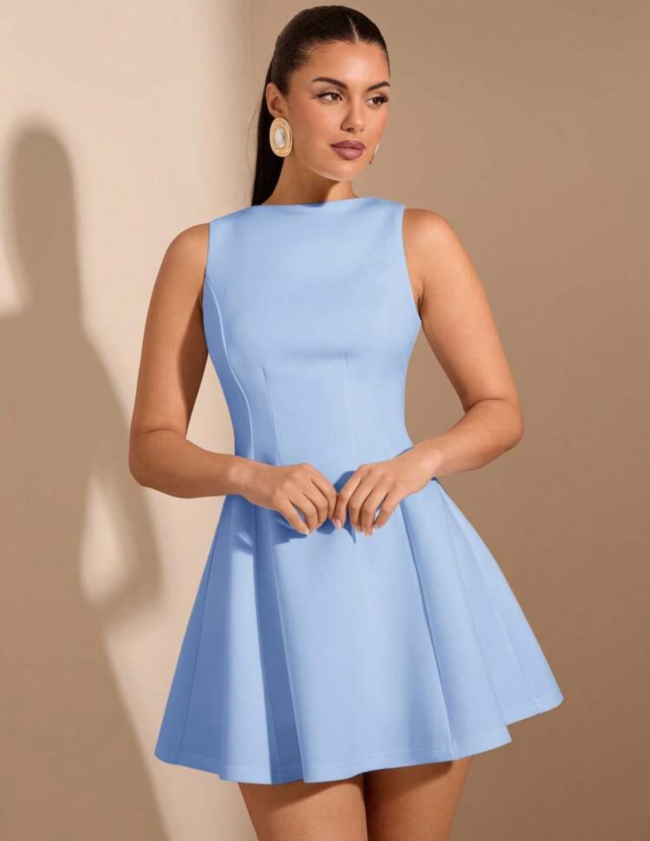 Vestido azul claro corto