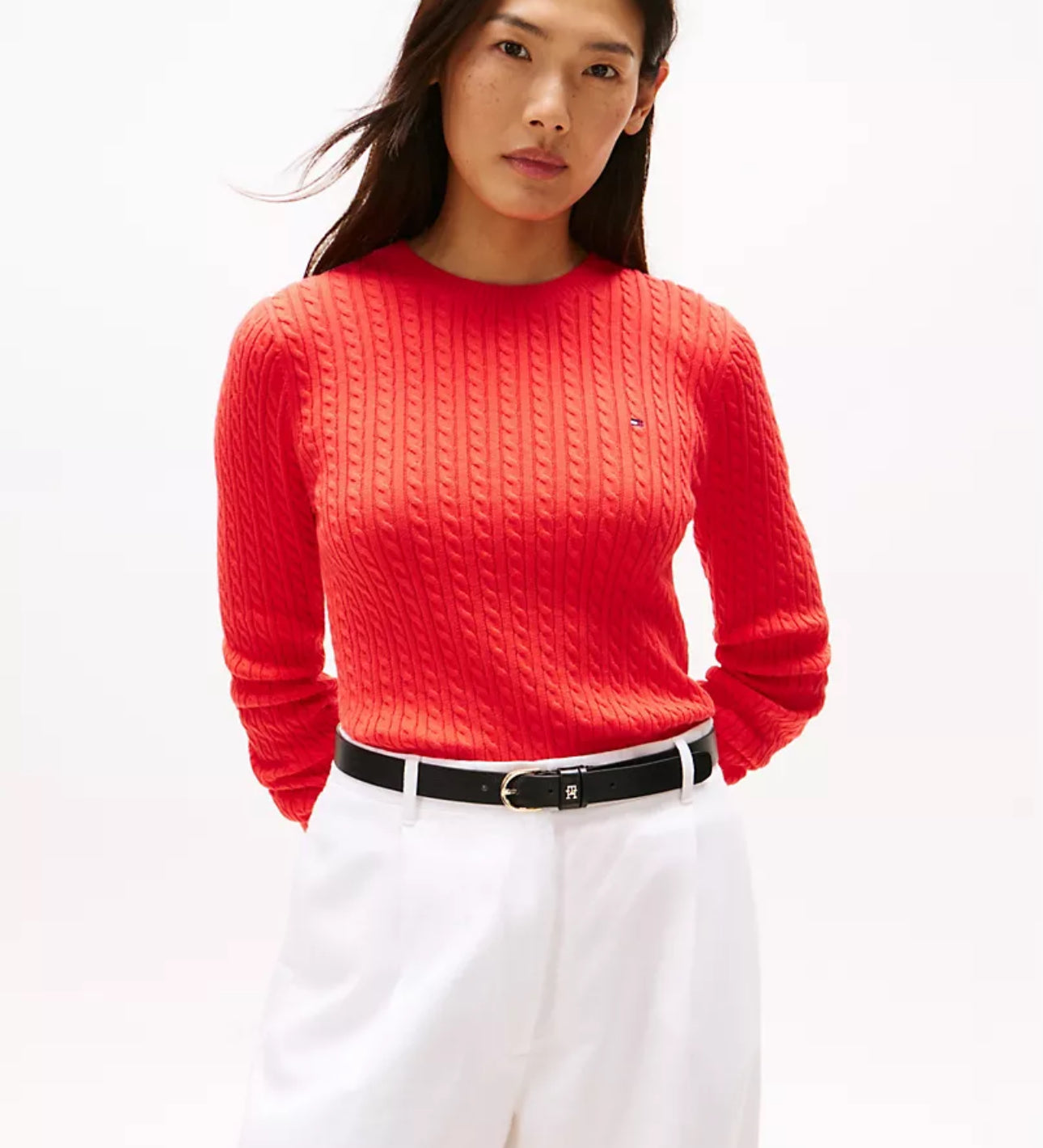 Sueter de punto color rosado fresa