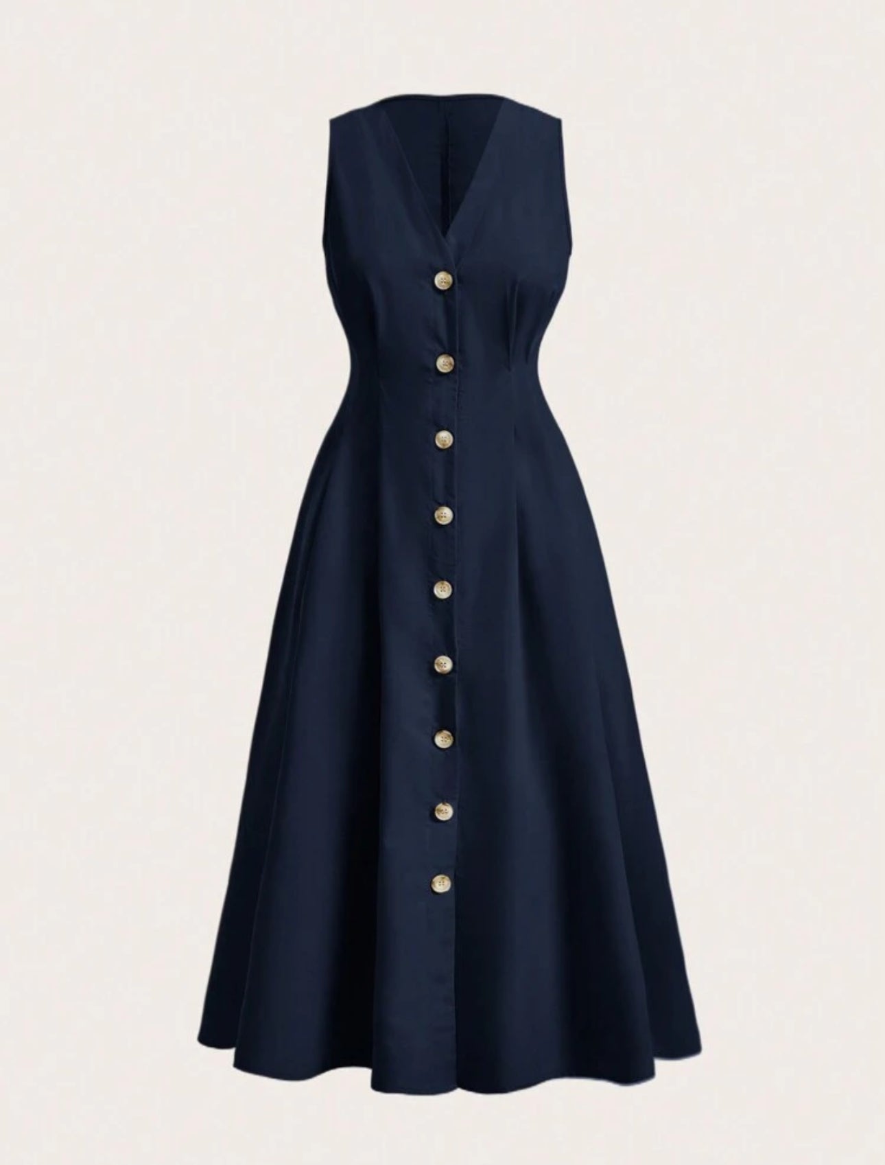 Vestido midi azul de corte ceñido de tela lisa