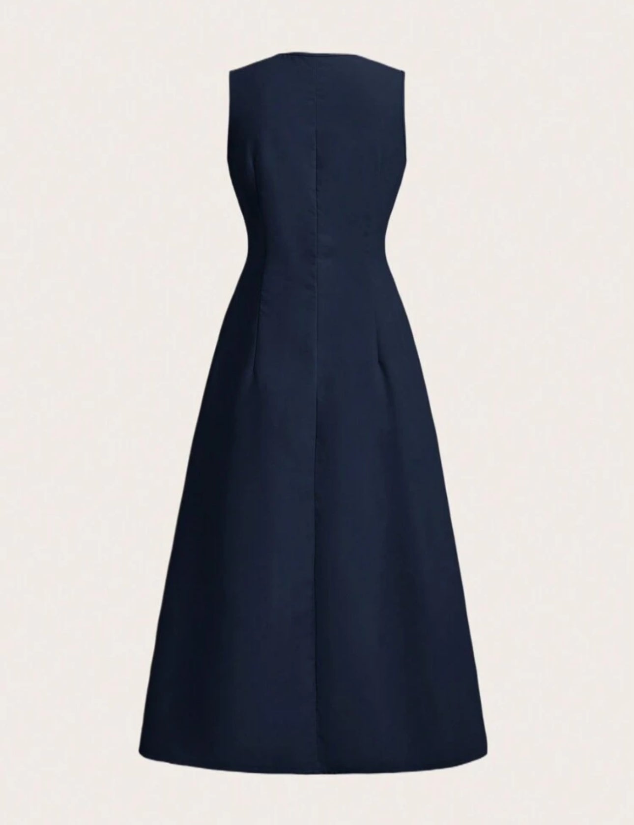 Vestido midi azul de corte ceñido de tela lisa