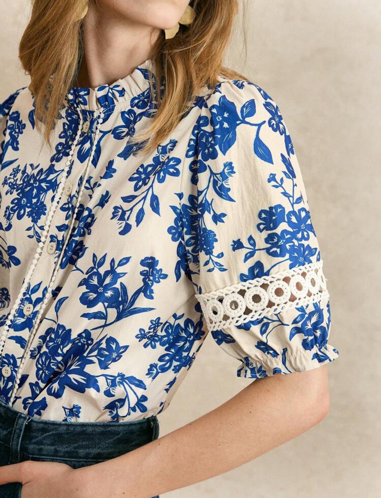 Camisa manga corta estampado floral