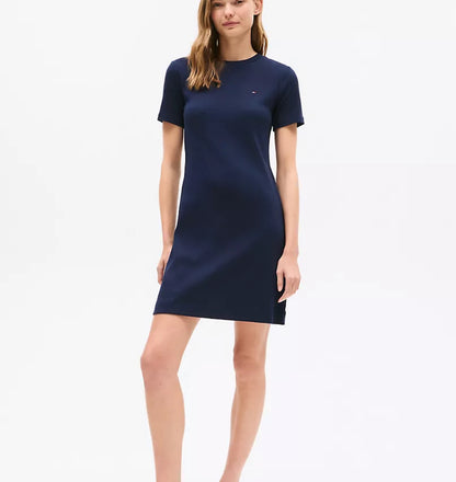Vestido azul marino manga corta Tommy Hilifiger slim fit