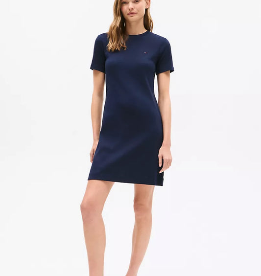 Vestido azul marino manga corta Tommy Hilifiger slim fit