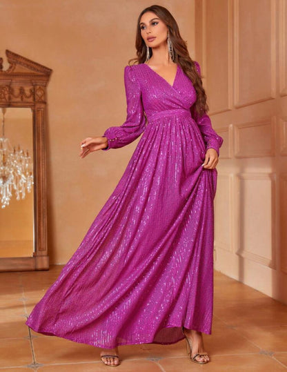 Vestido de fiesta cuello cruzado