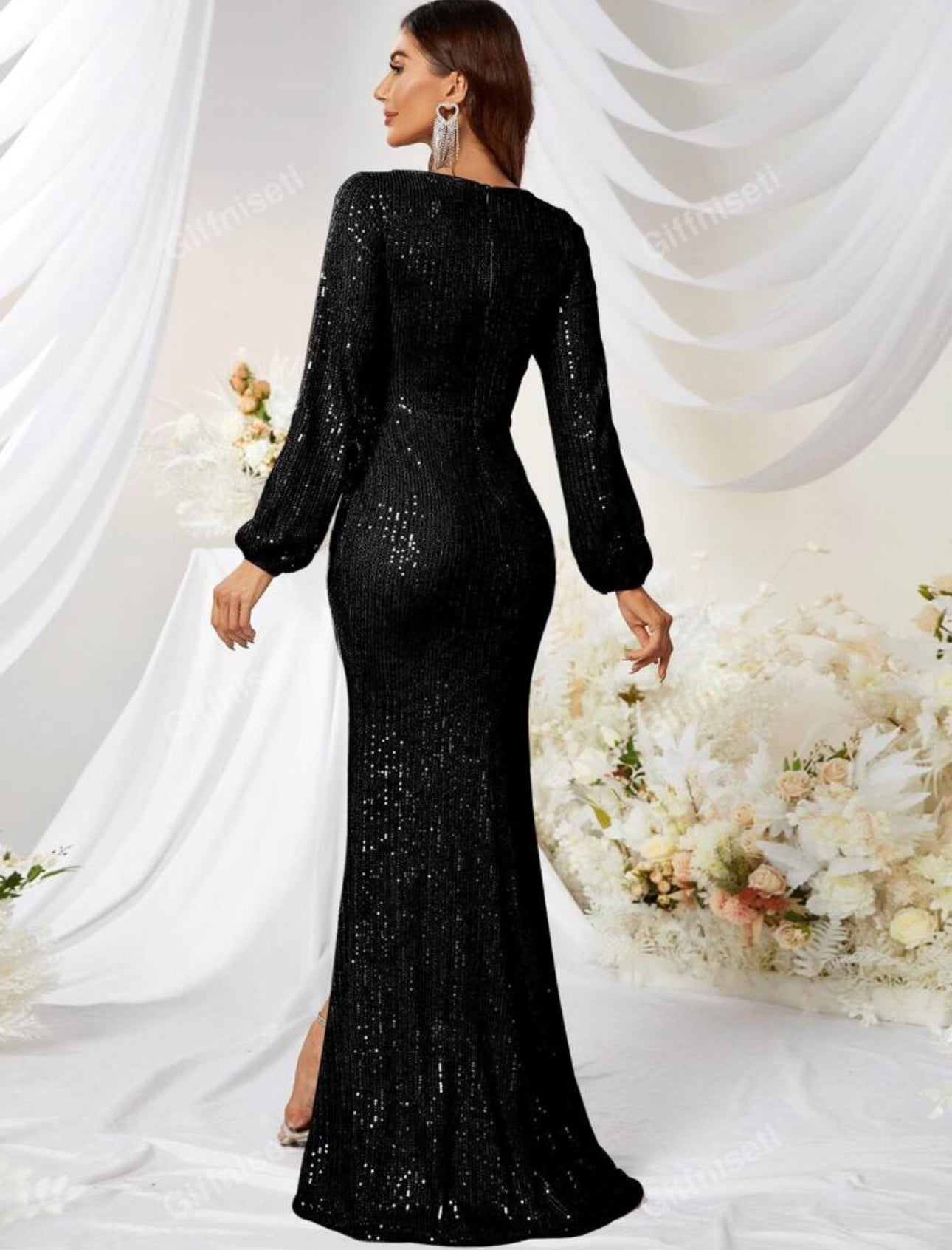 Vestido cuello en V