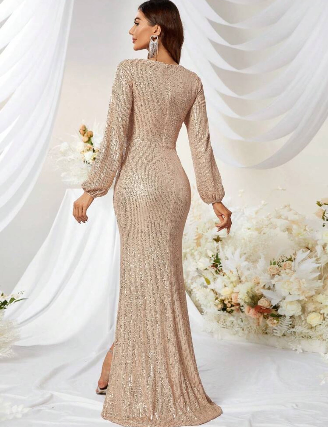 Vestido cuello en V