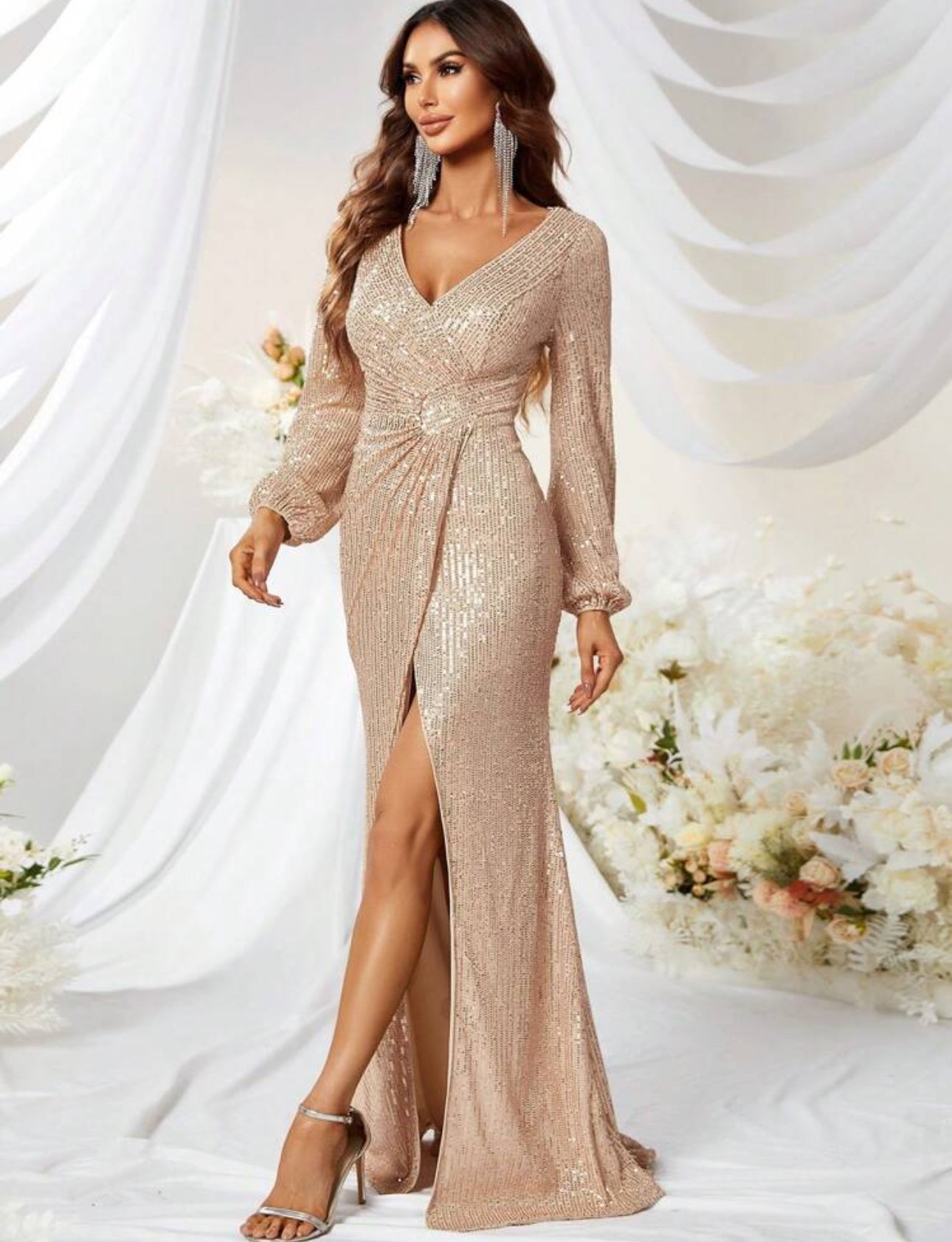 Vestido cuello en V