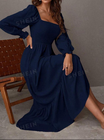 Vestido largo con elastico en la parte superior