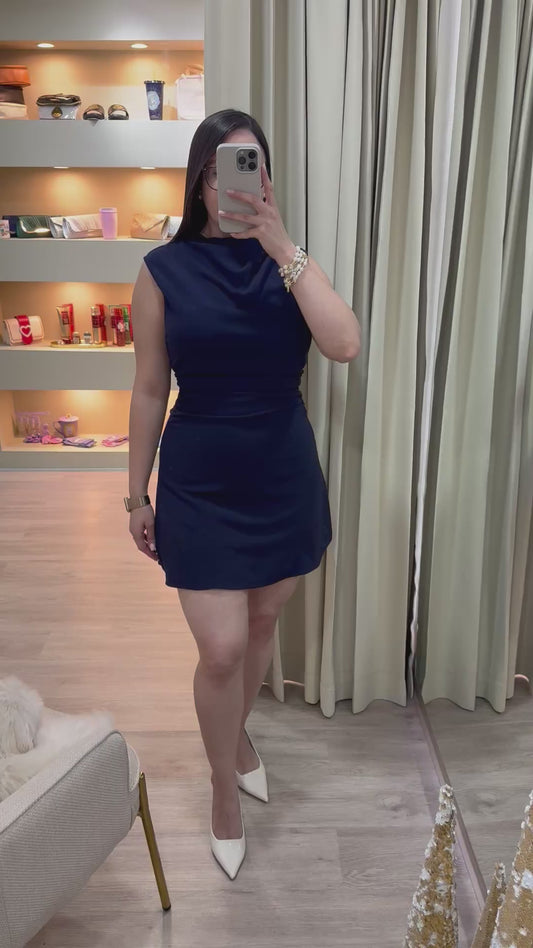 Vestido azul corto