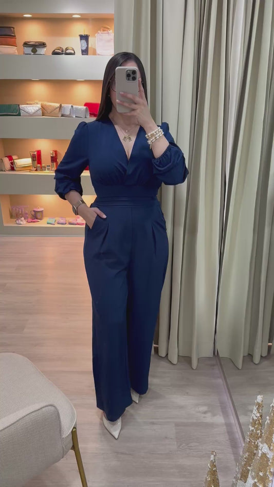 Jumpsuit azul mangas farol