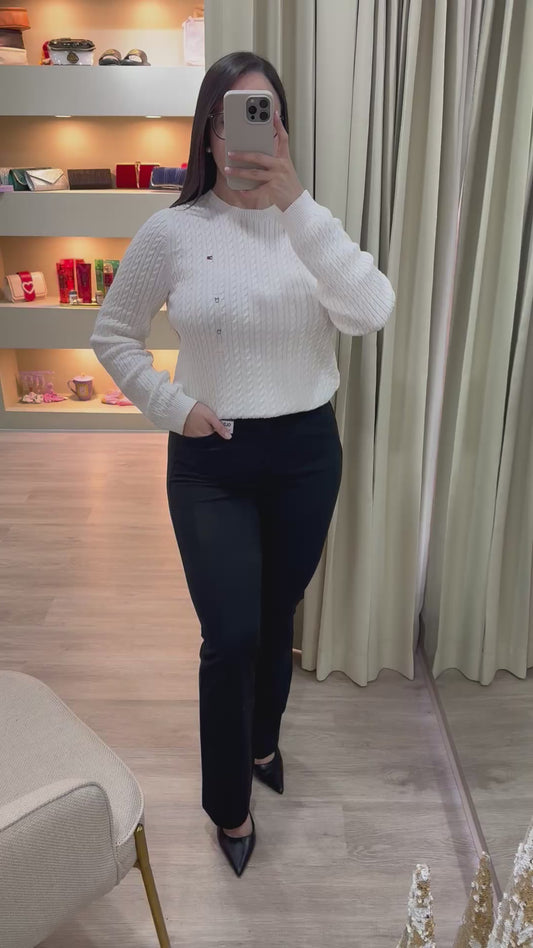 Sueter de punto color blanco