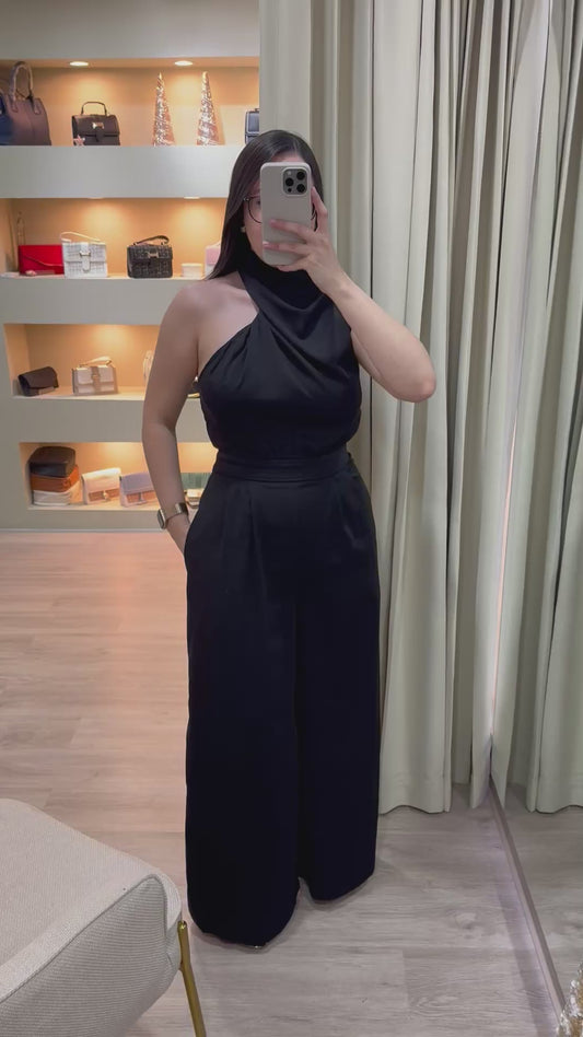 Jumpsuit Negro de pierna ancha