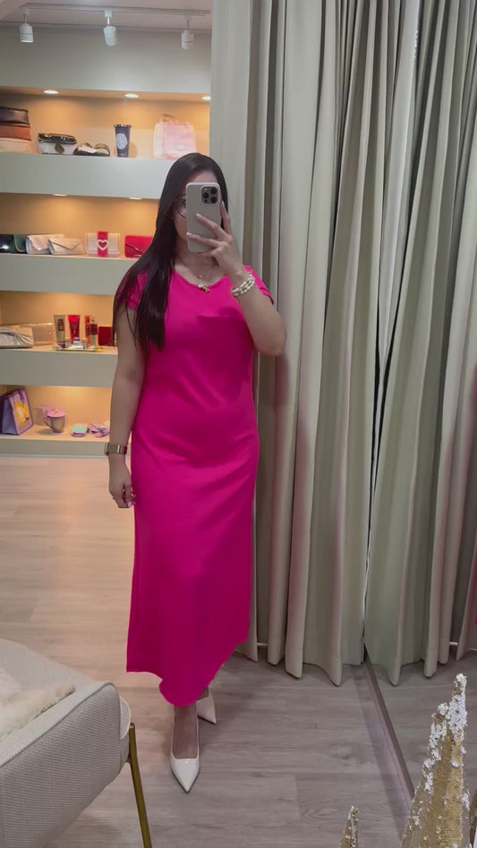 Vestido largo rosado