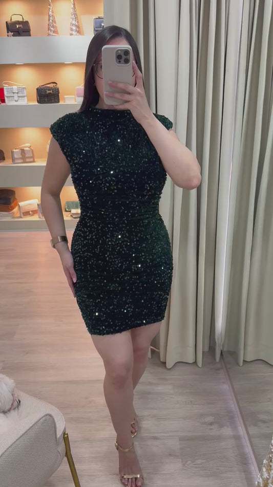 Vestido verde de lentejuelas