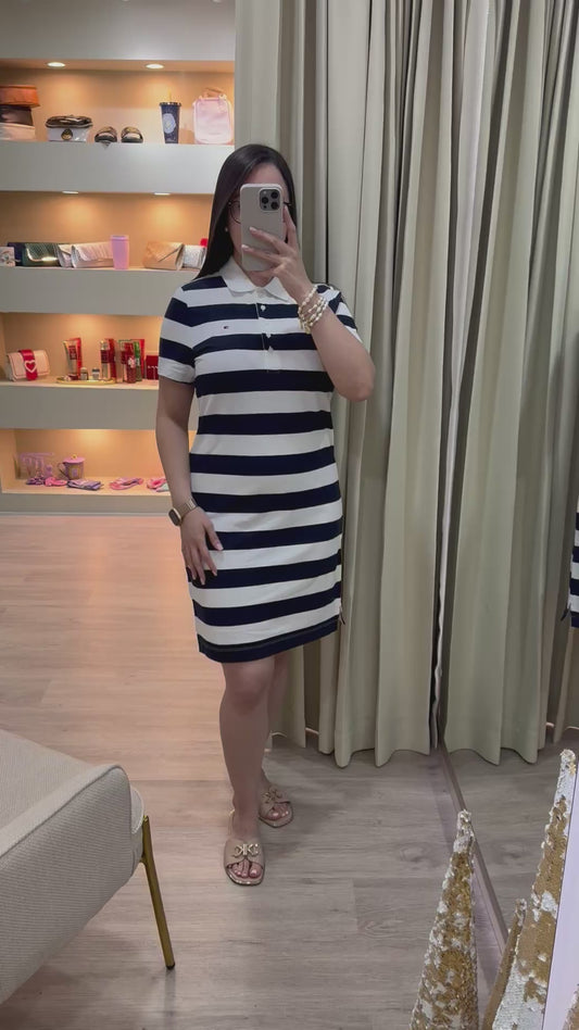 Vestido líneas blanco y negro Tommy Hilfiger