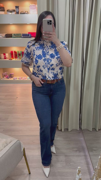 Camisa manga corta estampado floral