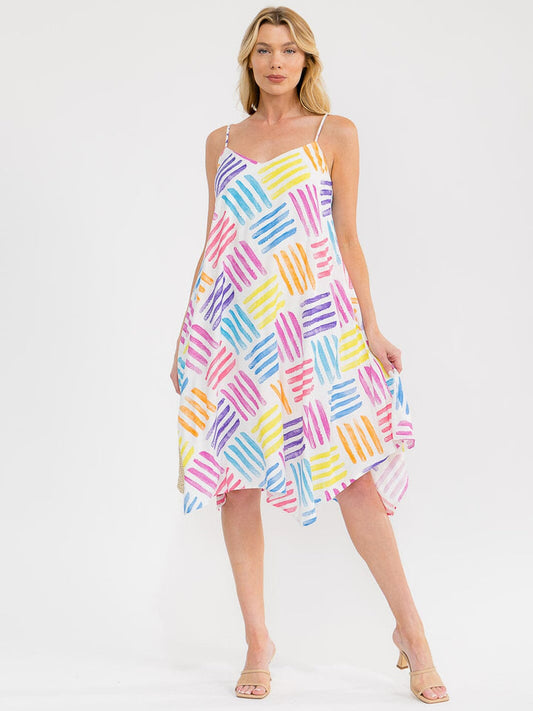 Vestido multicolor midi sin mangas