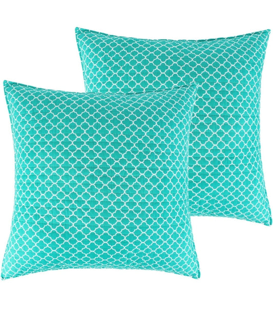 Levtex Home - Fantasia - Euro Shams Set of Two - (26x26in.), No Insert - Trellis - Cotton. Set de 2 Fundas de Almohada
