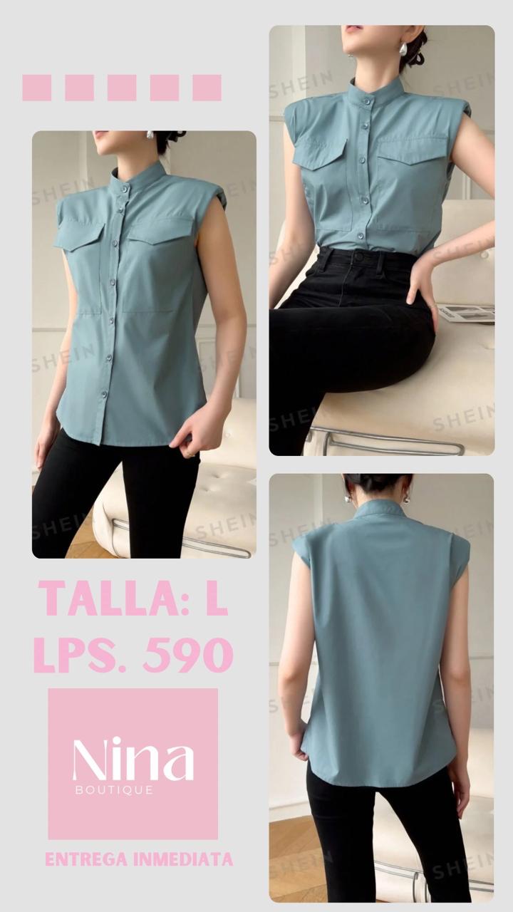Blusa verde de botones