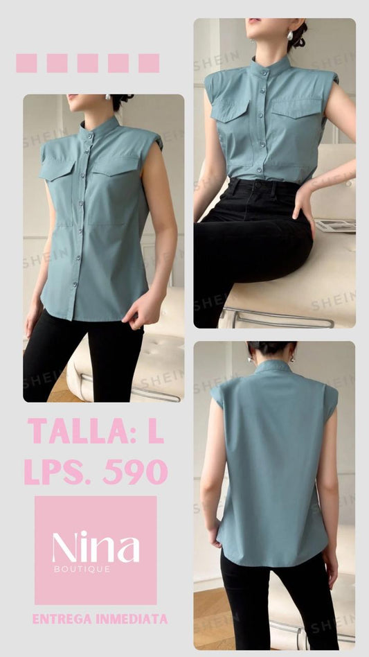 Blusa verde de botones