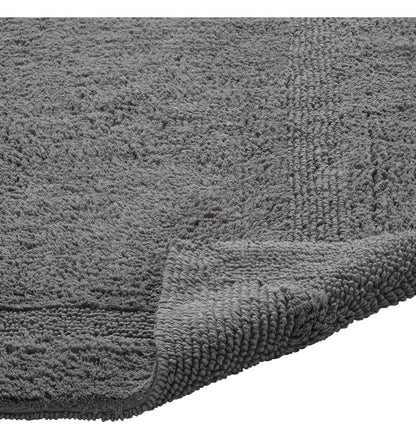 Better Trends Luxury Bath Rug, 100% Cotton 21" x 34" Bath Room Mat Extra Soft Tufted Water Absorbent & Reversible Machine Washable, 1 Alfombra de Baño Gris