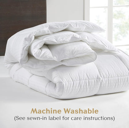CROSCILL Queen Comforter Soft Cotton Dobby Top Design Solid Reverse, Blanco, 1 edredón