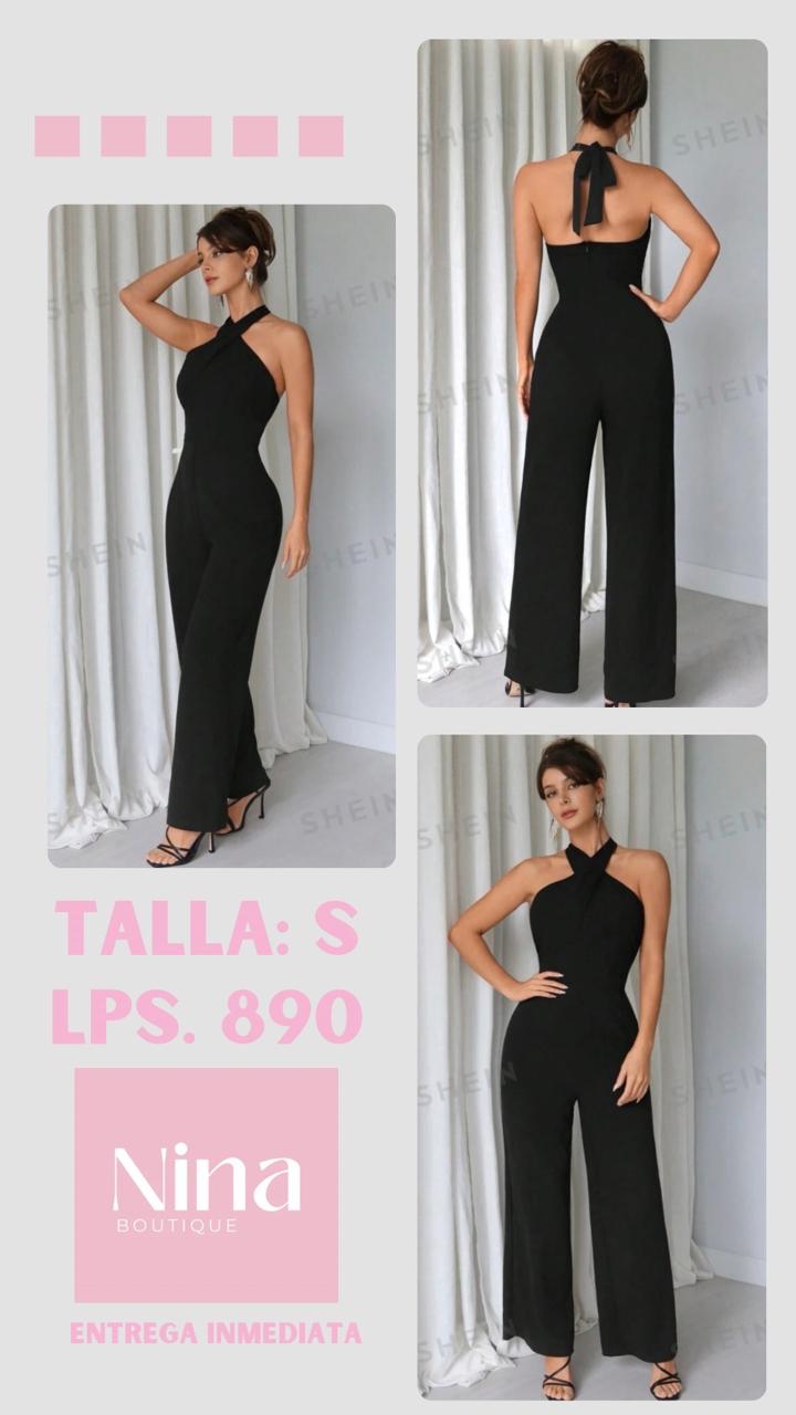 Jumpsuit negro de pierna ancha