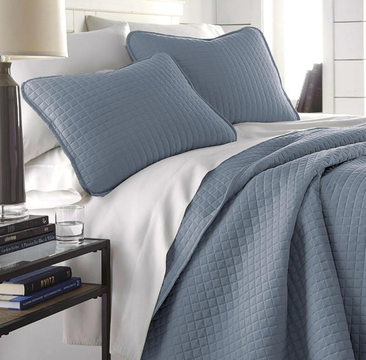 Southshore- Fine Linens, Inc. Oversized Quilt Set Soft Microfiber, 3 Piezas, Gris Oscuro, Queen