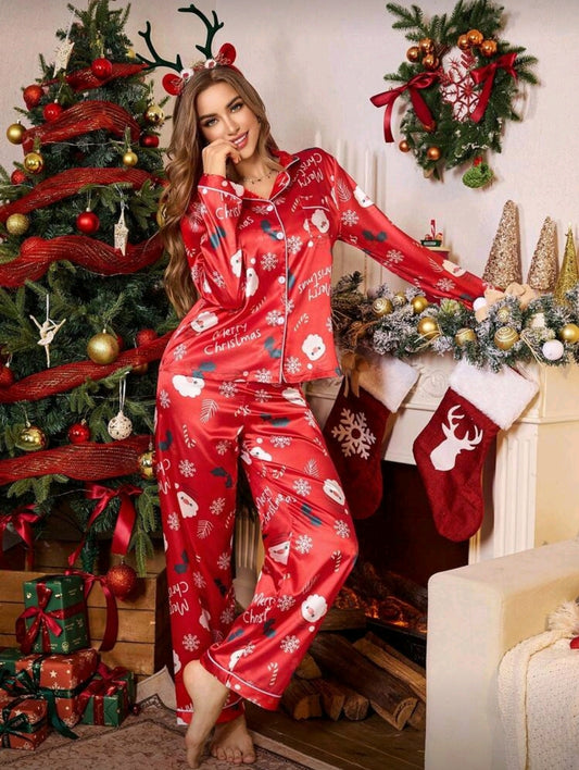 Set de Pijama Roja Navideña