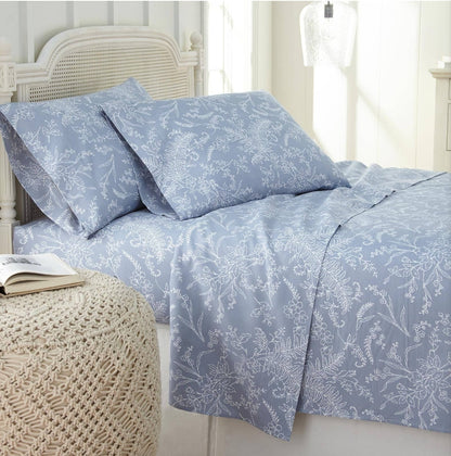 Southshore, oversized quilt set, Winter Brush Sheet Set, 3 piezas,King, Azul