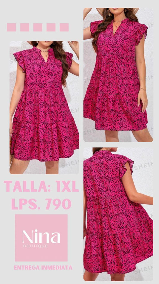 Vestido fuscia holgado