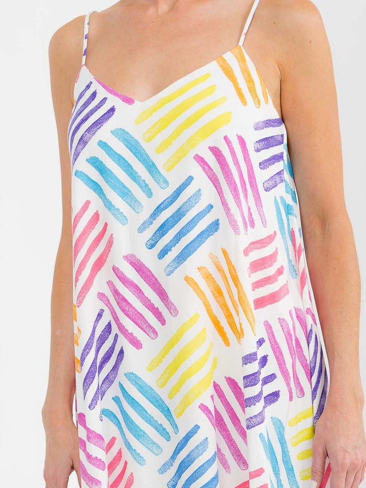 Vestido multicolor midi sin mangas