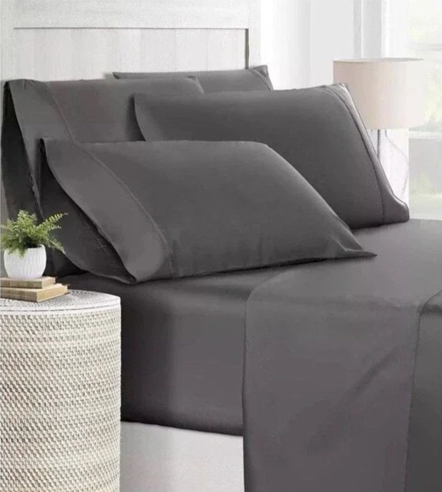Fairfield Square Aspen, 1000 thread count, Luxurious Sateen, 6 piezas, King, Gris
