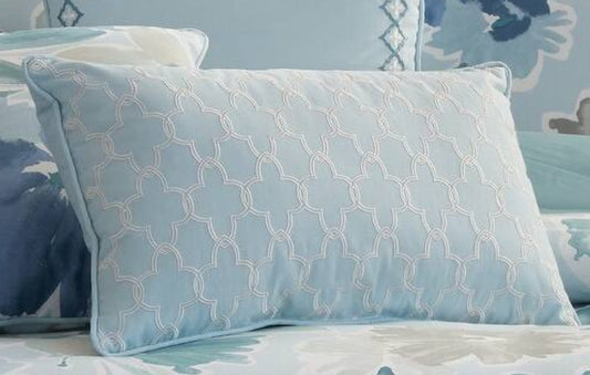 J. Queen Boudoir Pillow, 1 cojin decorativo rectangular pequeño azul