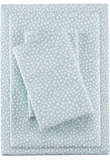 True North by Sleep Philosophy 100% Cotton Sheet Bedding Set King Aqua Dots 4 Piece