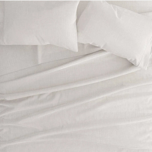 Linen Bamboo Blend Deep Pocket Bed Set, Beige, 4 Piezas, Queen