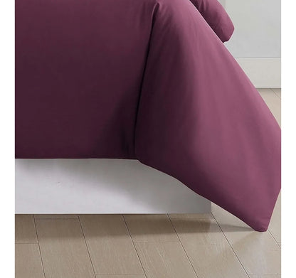 TRULY SOFT Everyday Duvet Set Burgundy Polyester 3 Piezas, Full/Queen Duvet Set, morado