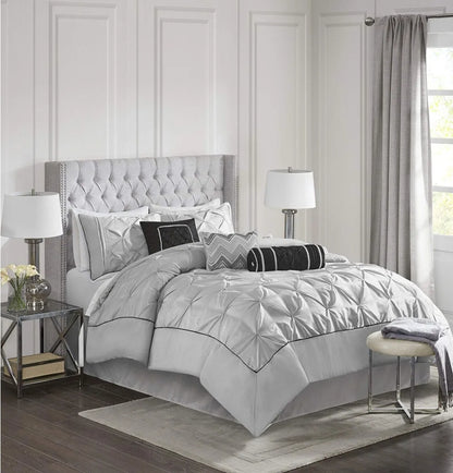 Madison Park Laurel Cozy Comforter Set - 7 Piece, King, Gris