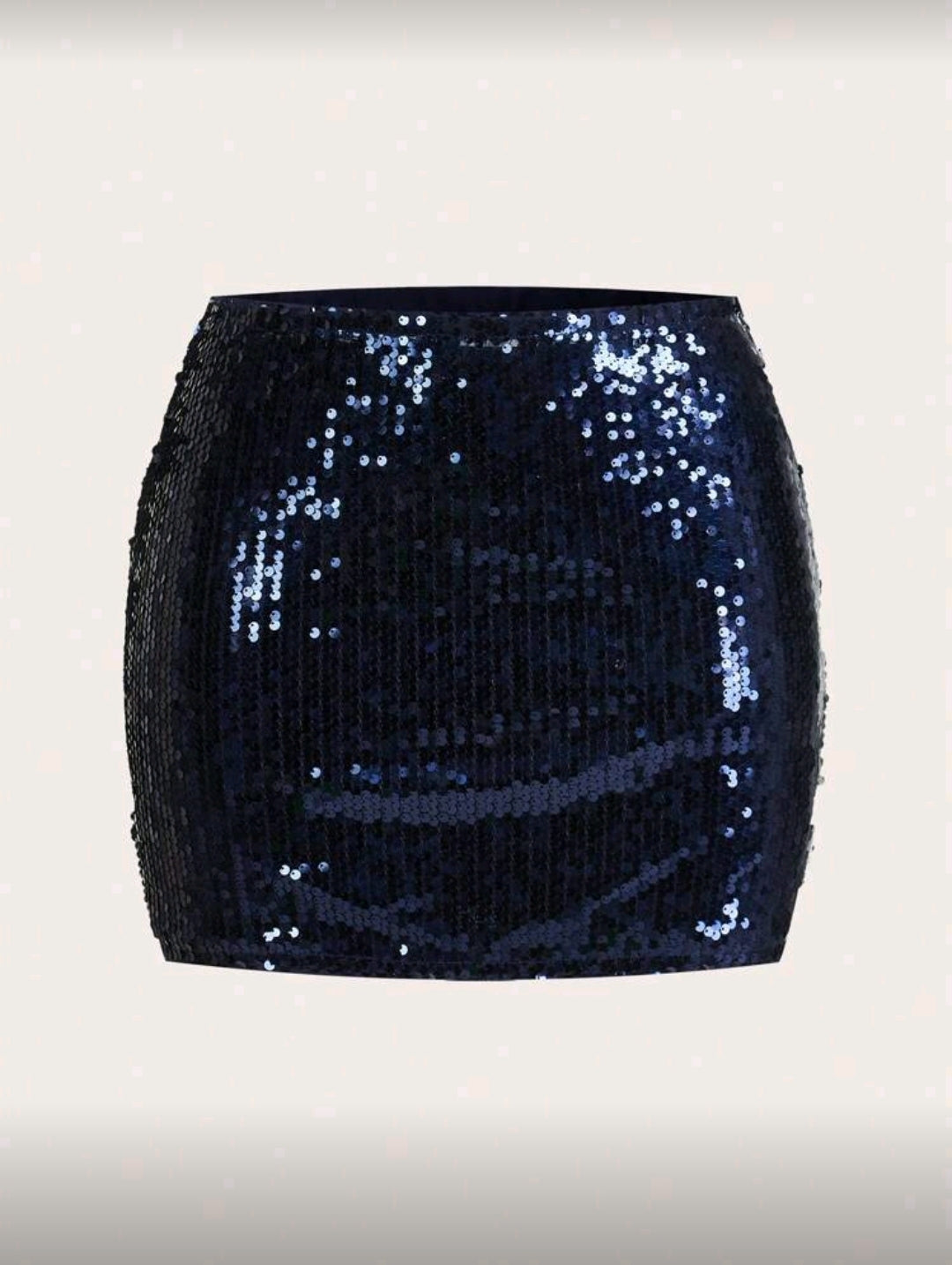 Minifalda Azul Ajustada de Lentejuelas