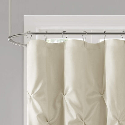 Madison Park Laurel Ivory Shower Curtain, Pieced Transitional Shower Curtains for Bathroom, 72 X 72, Natural, 1 Cortina de Baño