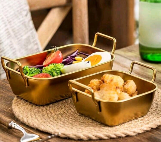 Set de 2 Bandejas Profundas Doradas