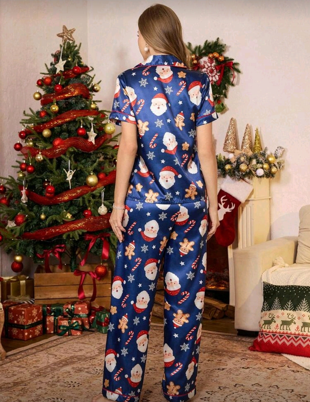 Set de Pijama Azul Navideña
