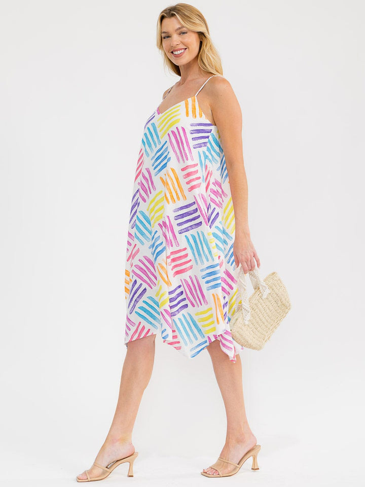 Vestido multicolor midi sin mangas