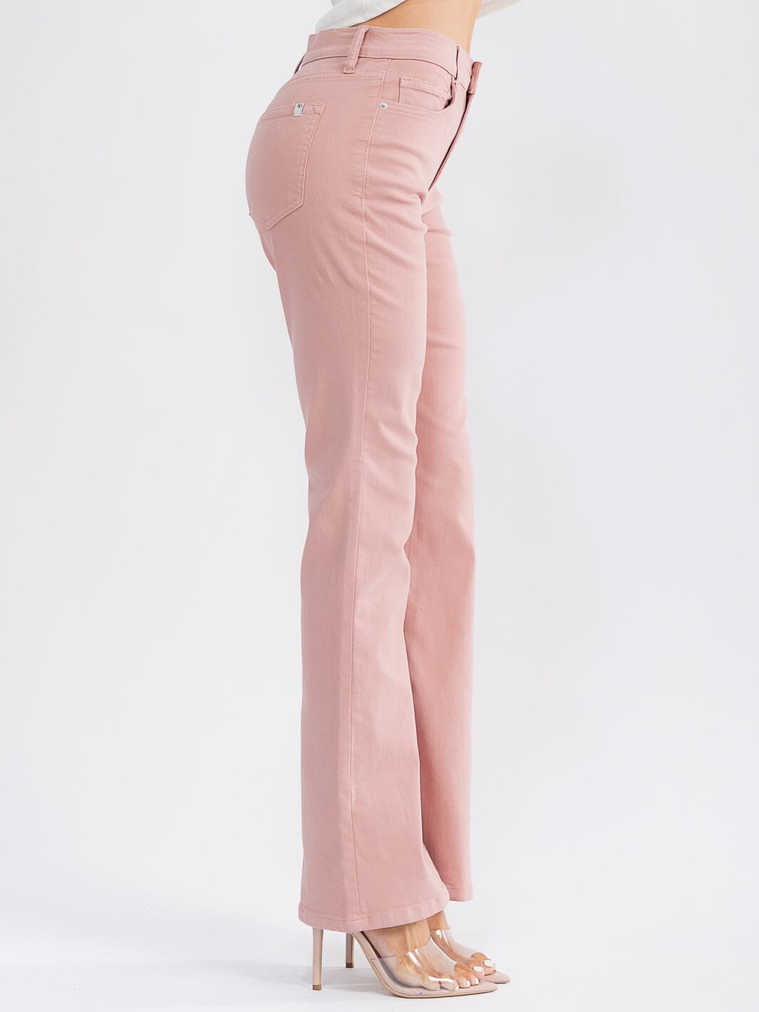 Pantalon Jean Rosado Acampanado