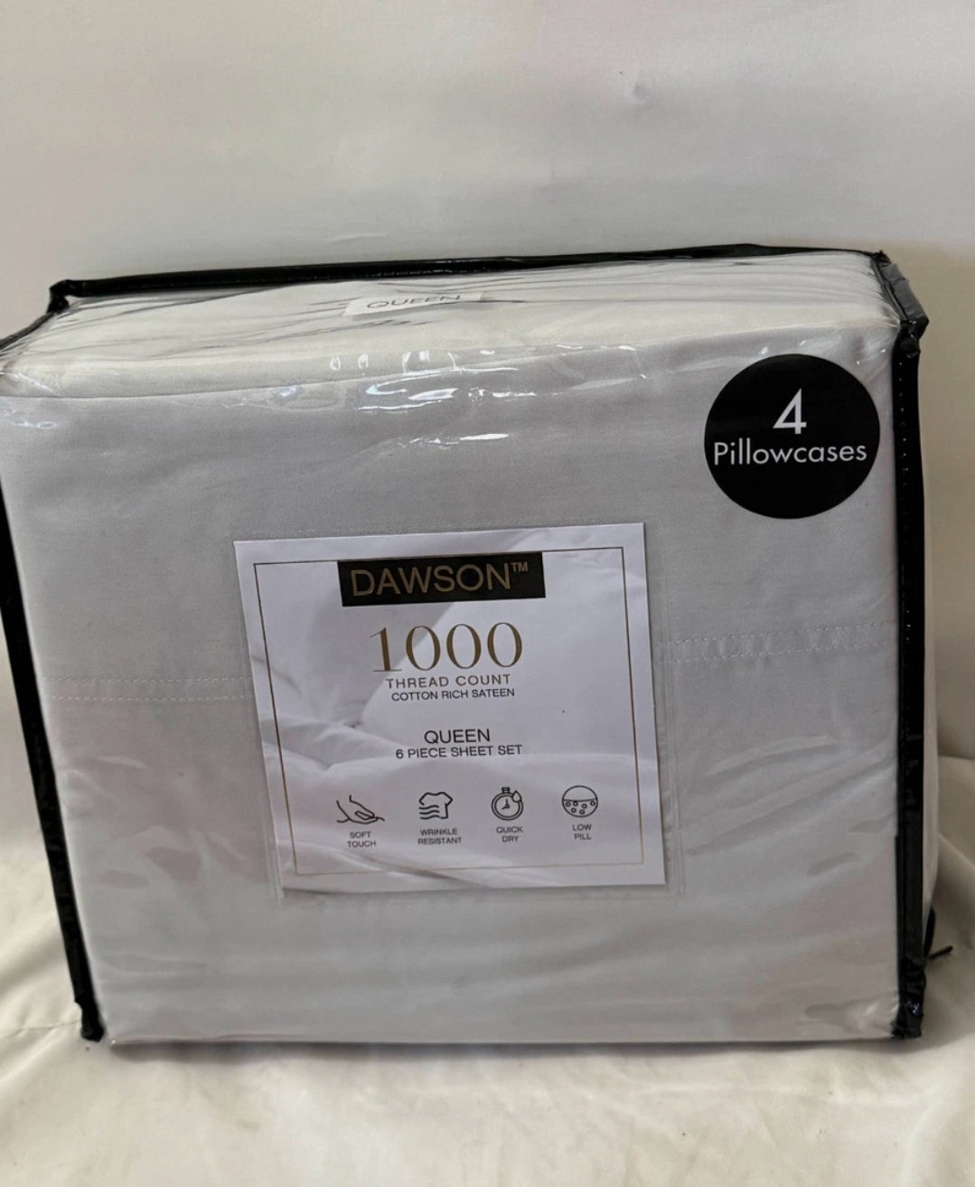 Dawson 1000-Thread Count Cotton Blend Sheet Set - Café Claro, 6 Piezas, Queen